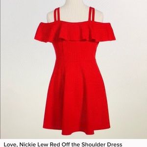 Love, Nickie Lew Red Off the Shoulder Dress
